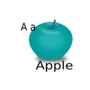 download A For Apple clipart image with 180 hue color