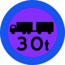 download 30t Truck Sign clipart image with 225 hue color