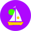 download Sailboat And Sun clipart image with 45 hue color