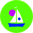 download Sailboat And Sun clipart image with 225 hue color