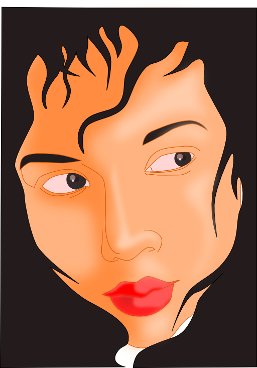 Girls Face In Black Frame