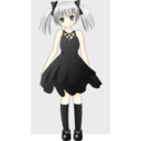 download Girl With Silver Hair clipart image with 0 hue color