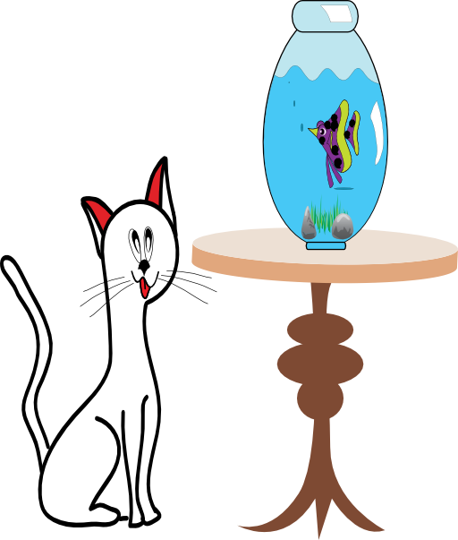 Fish Bowl With Cat