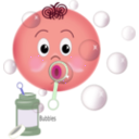 download Blowing Bubbles clipart image with 315 hue color