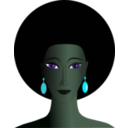 download Black Woman With Green Eyes clipart image with 135 hue color