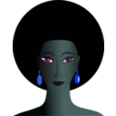 download Black Woman With Green Eyes clipart image with 180 hue color