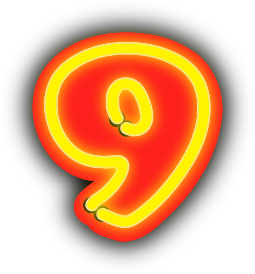 Neon Numerals 9