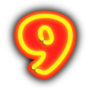 Neon Numerals 9