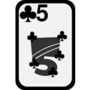 download Five Of Clubs clipart image with 180 hue color