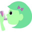 download Girl With Asthma Spray clipart image with 90 hue color