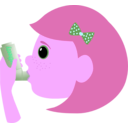 download Girl With Asthma Spray clipart image with 270 hue color