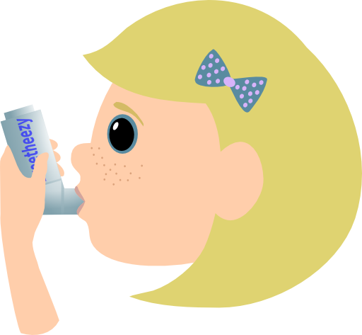 Girl With Asthma Spray