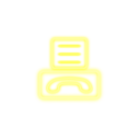 download Neon Fax Icon clipart image with 180 hue color