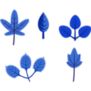 download Set Of Leaves clipart image with 135 hue color