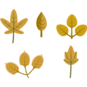 download Set Of Leaves clipart image with 315 hue color