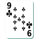 download White Deck 9 Of Clubs clipart image with 135 hue color