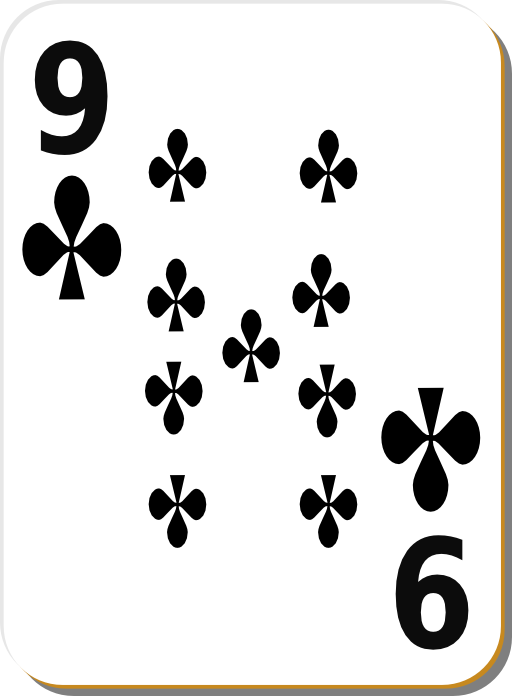 White Deck 9 Of Clubs
