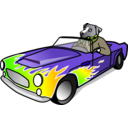 download Dog In Sports Car clipart image with 45 hue color
