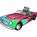 download Dog In Sports Car clipart image with 135 hue color