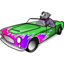 download Dog In Sports Car clipart image with 270 hue color