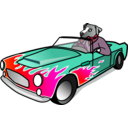 download Dog In Sports Car clipart image with 315 hue color