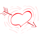 download Pulsing Arrowed Heart clipart image with 45 hue color