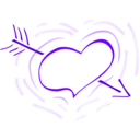download Pulsing Arrowed Heart clipart image with 315 hue color