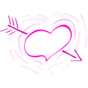 download Pulsing Arrowed Heart clipart image with 0 hue color