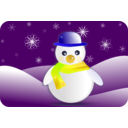 download Snowman Glossy In Winter Scenery clipart image with 45 hue color
