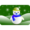 download Snowman Glossy In Winter Scenery clipart image with 225 hue color