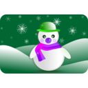 download Snowman Glossy In Winter Scenery clipart image with 270 hue color