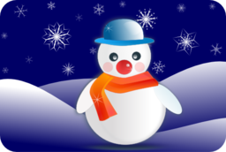 Snowman Glossy In Winter Scenery