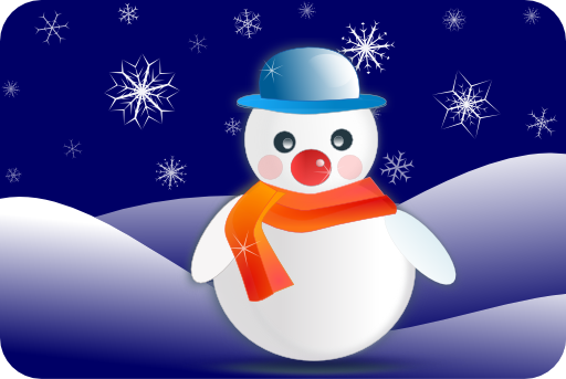 Snowman Glossy In Winter Scenery