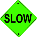 download Slow Road Sign clipart image with 45 hue color