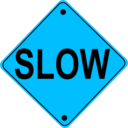 download Slow Road Sign clipart image with 135 hue color
