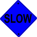 download Slow Road Sign clipart image with 180 hue color