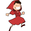 Jumping Girl Dressed In Red