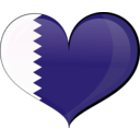download Qatar Heart Flag clipart image with 270 hue color