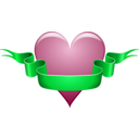 download Heart Ribbon clipart image with 135 hue color