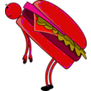 download Cartoon Burger clipart image with 315 hue color