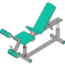 download Exercise Bench clipart image with 180 hue color