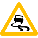 download Roadsign Slippery clipart image with 45 hue color