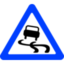 download Roadsign Slippery clipart image with 225 hue color