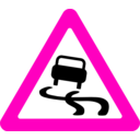 download Roadsign Slippery clipart image with 315 hue color