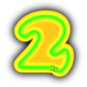 download Neon Numerals 2 clipart image with 45 hue color