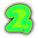 download Neon Numerals 2 clipart image with 90 hue color