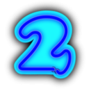 download Neon Numerals 2 clipart image with 180 hue color