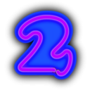 download Neon Numerals 2 clipart image with 225 hue color