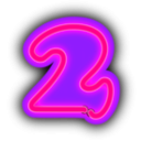 download Neon Numerals 2 clipart image with 270 hue color