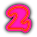 download Neon Numerals 2 clipart image with 315 hue color